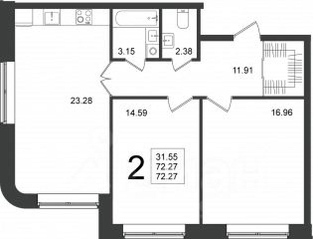 1-BD Apartment Sale, 72.27平方米 at Mishino-2, Ozyornaya Street, Khimki, Moscow Region, Russia #1 1-BD Apartment Sale, 72.27平方米 at Mishino-2, Ozyornaya Street, Khimki, Moscow Region, Russia #1