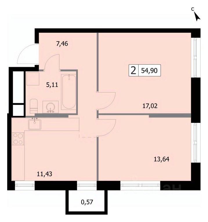 1-BD Apartment Sale, 54.9 sq. m. at SELF (Self), 3rd Grazhdanskaya Street, 35, Moscow, Russia #1 1-BD Apartment Sale, 54.9 sq. m. at SELF (Self), 3rd Grazhdanskaya Street, 35, Moscow, Russia #1