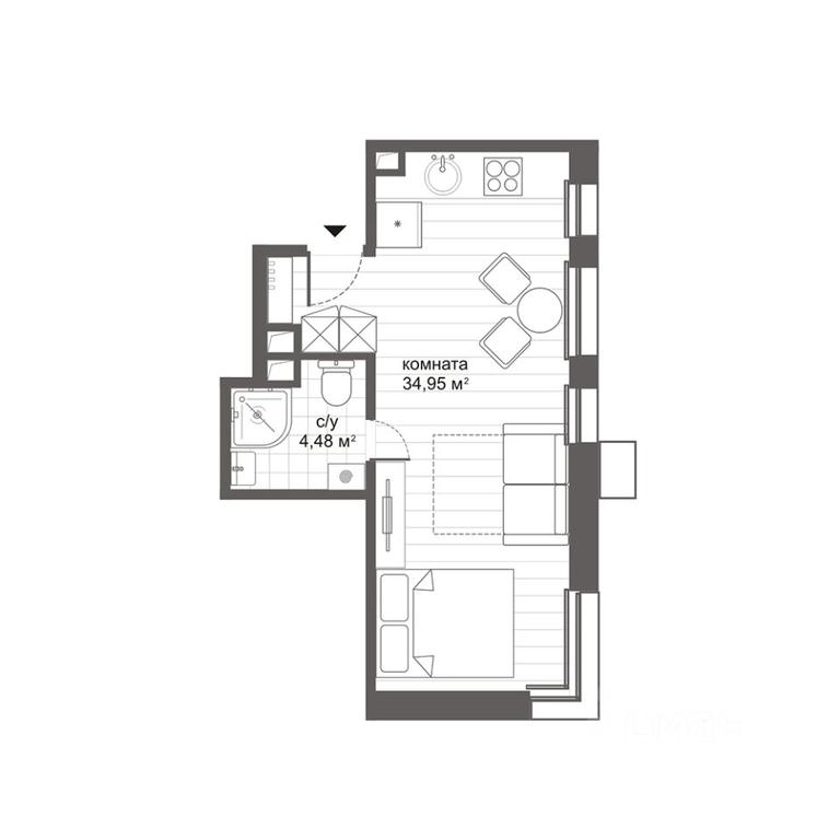 Apartment Sale, 34.87 sq. m. at MFK CITIMIX Novokosino, Nikolaya Starostina Street, вл14, Moscow, Russia #2