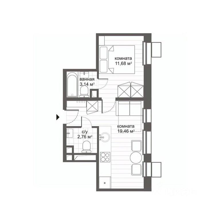 Apartment Sale, 37.04 sq. m. at MFK CITIMIX Novokosino, Nikolaya Starostina Street, вл14, Moscow, Russia #2 Apartment Sale, 37.04 sq. m. at MFK CITIMIX Novokosino, Nikolaya Starostina Street, вл14, Moscow, Russia #2