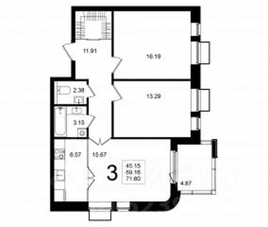2-BD Apartment Sale, 71.6平方米 at Mishino-2, Ozyornaya Street, Khimki, Moscow Region, Russia #1 2-BD Apartment Sale, 71.6平方米 at Mishino-2, Ozyornaya Street, Khimki, Moscow Region, Russia #1