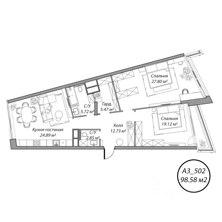 2-BD Apartment Sale, 98.6 sq. m. at Klubny dom Rublevo, 5th Myakininskaya Street, 20, Moscow, Russia #1 2-BD Apartment Sale, 98.6 sq. m. at Klubny dom Rublevo, 5th Myakininskaya Street, 20, Moscow, Russia #1