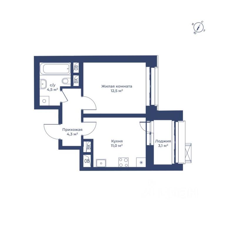 Apartment Sale, 33.9 sq. m. at Tsvetochny gorod, Magistralnaya ulitsa, Mytischi, Moscow Region, Russia #1 Apartment Sale, 33.9 sq. m. at Tsvetochny gorod, Magistralnaya ulitsa, Mytischi, Moscow Region, Russia #1