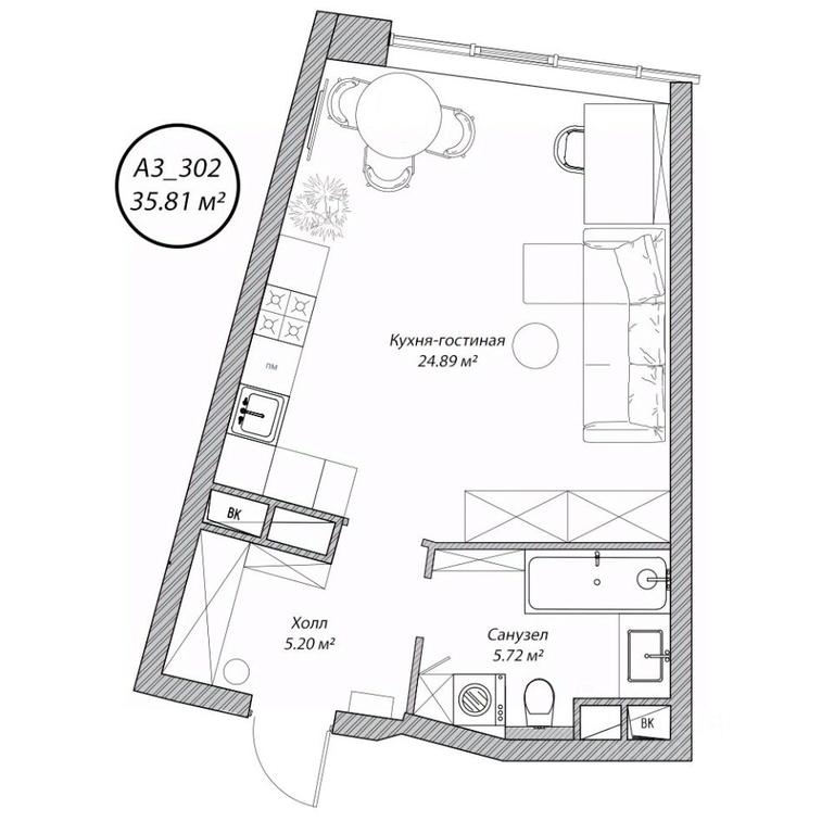 Apartment Sale, 35.8 sq. m. at Klubny dom Rublevo, 5th Myakininskaya Street, 20, Moscow, Russia #1