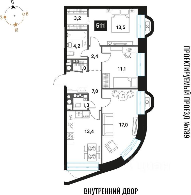 Продажа 2-комн. квартиры, 74,1 м² в ЖК «Интеллигент», Семёновская набережная, Москва, Россия #1 Продажа 2-комн. квартиры, 74,1 м² в ЖК «Интеллигент», Семёновская набережная, Москва, Россия #1