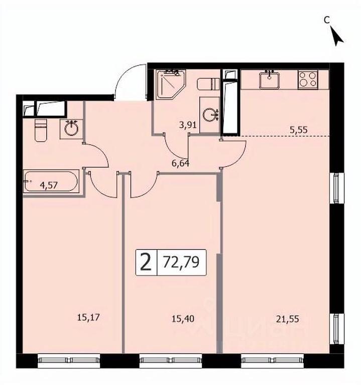 1-BD Apartment Sale, 72.8 sq. m. at SELF (Self), 3rd Grazhdanskaya Street, 35, Moscow, Russia #1 1-BD Apartment Sale, 72.8 sq. m. at SELF (Self), 3rd Grazhdanskaya Street, 35, Moscow, Russia #1