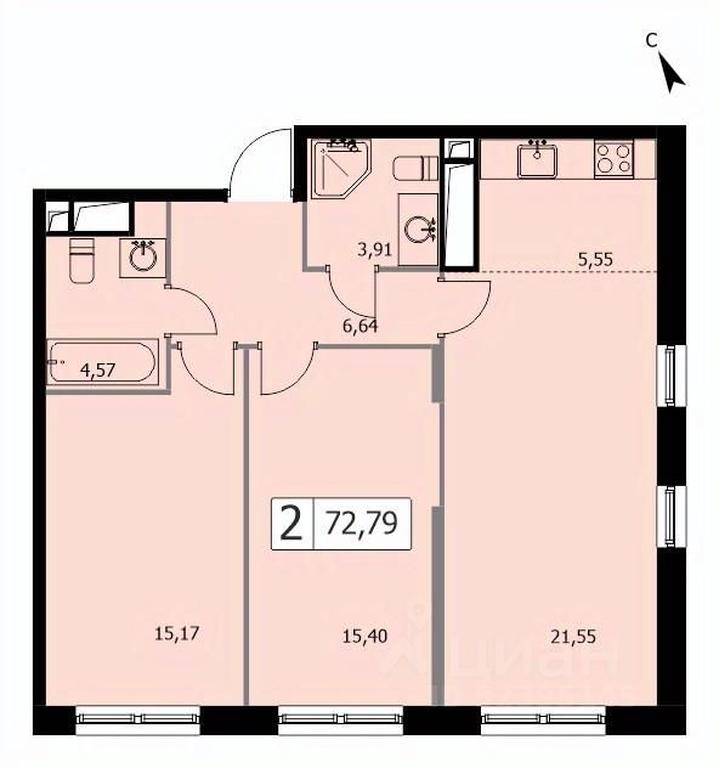 1-BD Apartment Sale, 72.6 sq. m. at SELF (Self), 3rd Grazhdanskaya Street, 35, Moscow, Russia #1 1-BD Apartment Sale, 72.6 sq. m. at SELF (Self), 3rd Grazhdanskaya Street, 35, Moscow, Russia #1