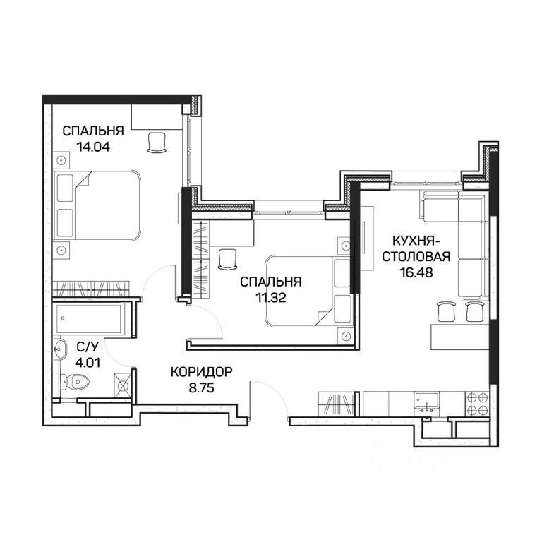 1-BD Apartment Sale, 54.6 sq. m. at Clementine (Klementin), Korneychuka Street, 27, Moscow, Russia #1 1-BD Apartment Sale, 54.6 sq. m. at Clementine (Klementin), Korneychuka Street, 27, Moscow, Russia #1