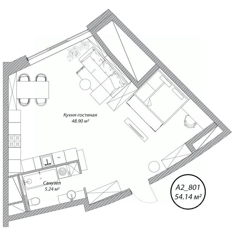 Apartment Sale, 54.1 sq. m. at Klubny dom Rublevo, 5th Myakininskaya Street, 20, Moscow, Russia #1