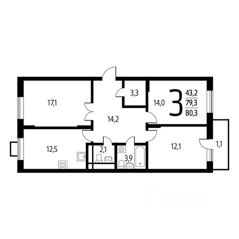 2-BD Apartment Sale, 80.3平方米 at Novye Vatutinki, mkr Zarechny, Bukovaya alleya, Desyonovskoye Settlement, Moscow, Russia #1 2-BD Apartment Sale, 80.3平方米 at Novye Vatutinki, mkr Zarechny, Bukovaya alleya, Desyonovskoye Settlement, Moscow, Russia #1