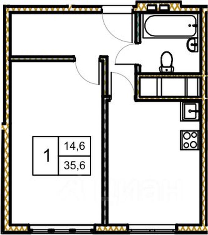 Apartment Sale, 35.6 sq. m. at Novoe Zamitino, Sadovaya ulitsa, derevnya Saburovo, Krasnogorsk Urban District, Moscow Region, Russia #2
