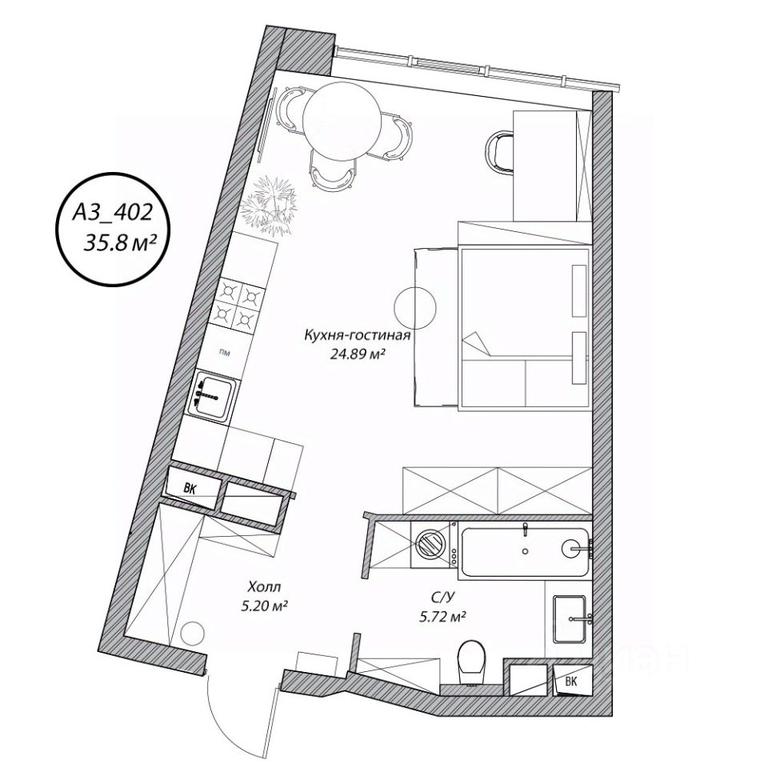 Apartment Sale, 35.8 sq. m. at Klubny dom Rublevo, 5th Myakininskaya Street, 20, Moscow, Russia #1