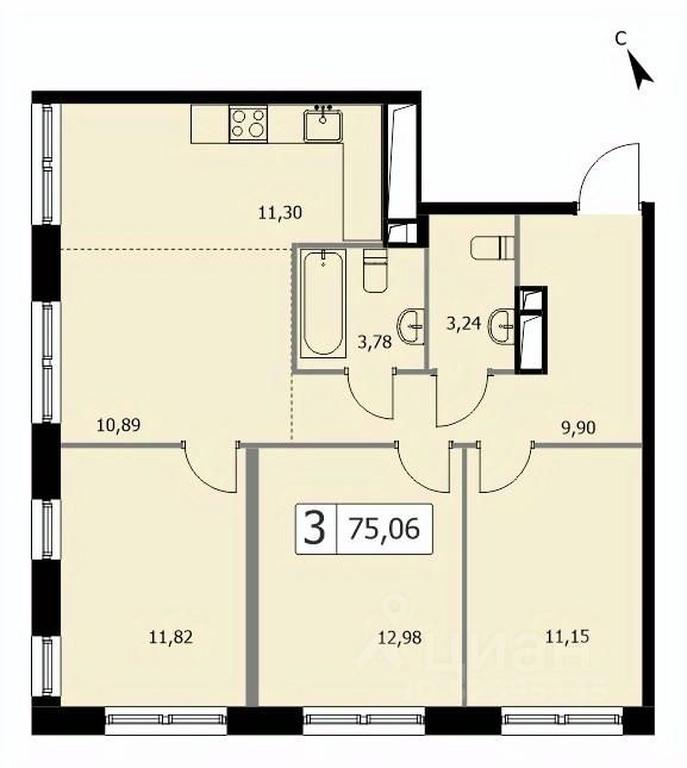 Продажа 2-комн. квартиры, 74,8 м² в ЖК «SELF (Сэлф)», 3-я Гражданская улица, 35, Москва, Россия #1 Продажа 2-комн. квартиры, 74,8 м² в ЖК «SELF (Сэлф)», 3-я Гражданская улица, 35, Москва, Россия #1