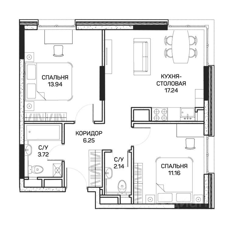 1-BD Apartment Sale, 54.6 sq. m. at Clementine (Klementin), Korneychuka Street, 27, Moscow, Russia #1 1-BD Apartment Sale, 54.6 sq. m. at Clementine (Klementin), Korneychuka Street, 27, Moscow, Russia #1