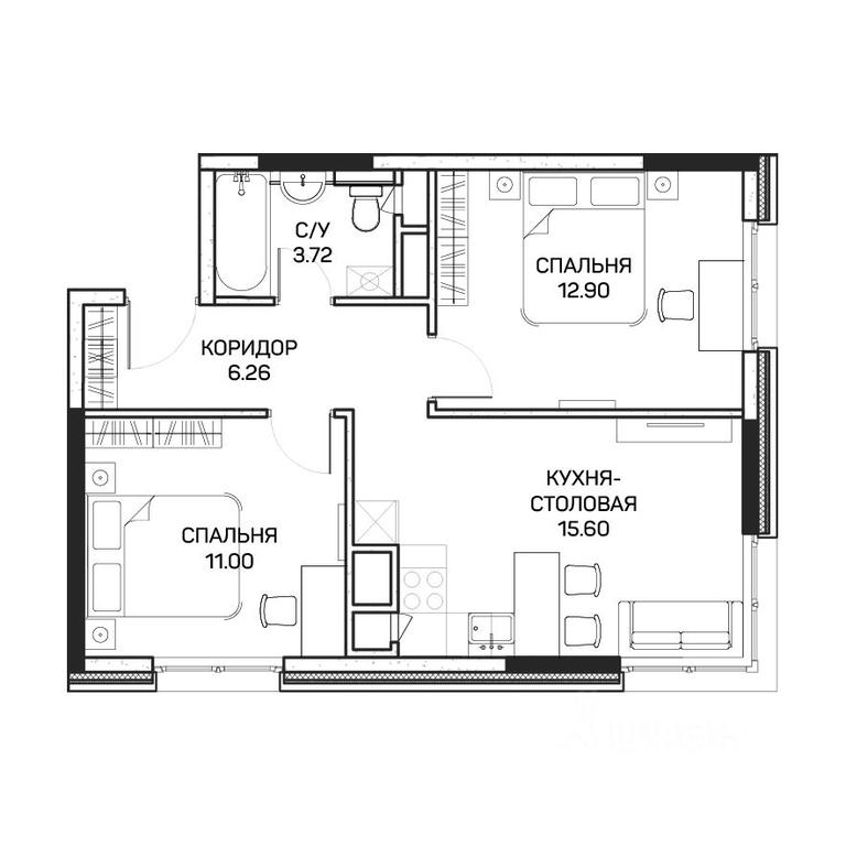 1-BD Apartment Sale, 49.7 sq. m. at Clementine (Klementin), Korneychuka Street, 27, Moscow, Russia #1 1-BD Apartment Sale, 49.7 sq. m. at Clementine (Klementin), Korneychuka Street, 27, Moscow, Russia #1