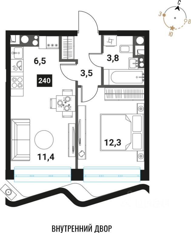 1-BD Apartment Sale, 37.5平方米 at Intelligent, Semyonovskaya Embankment, Moscow, Russia #1 1-BD Apartment Sale, 37.5平方米 at Intelligent, Semyonovskaya Embankment, Moscow, Russia #1