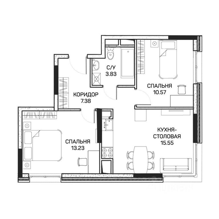 1-BD Apartment Sale, 50.5 sq. m. at Clementine (Klementin), Korneychuka Street, 27, Moscow, Russia #1 1-BD Apartment Sale, 50.5 sq. m. at Clementine (Klementin), Korneychuka Street, 27, Moscow, Russia #1