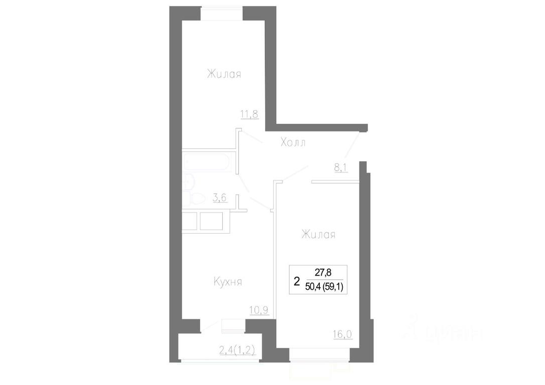 1-BD Apartment Sale, 60.4 sq. m. at Novoe Zamitino, Sadovaya ulitsa, derevnya Saburovo, Krasnogorsk Urban District, Moscow Region, Russia #1