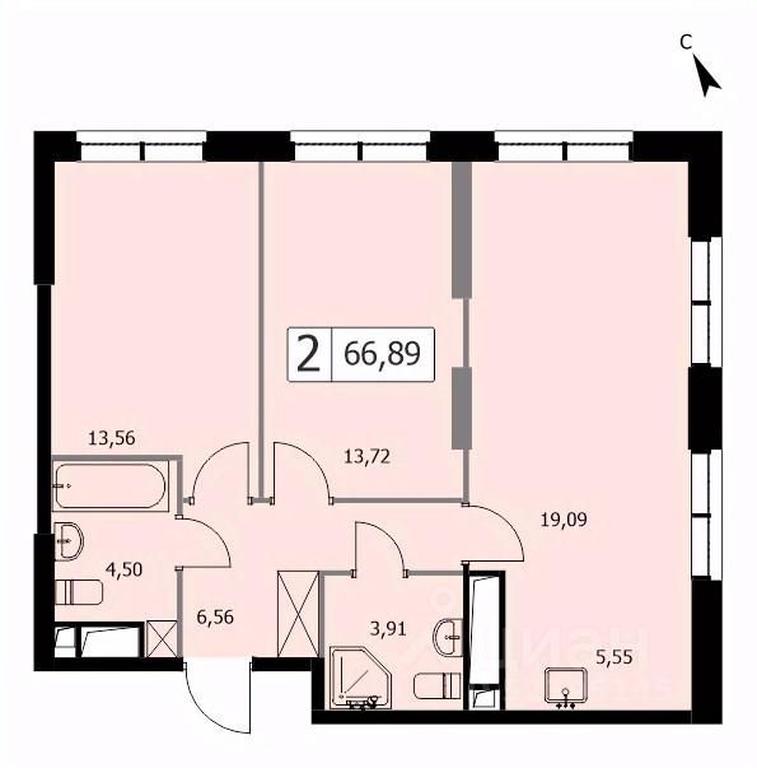 1-BD Apartment Sale, 66.8 sq. m. at SELF (Self), 3rd Grazhdanskaya Street, 35, Moscow, Russia #1 1-BD Apartment Sale, 66.8 sq. m. at SELF (Self), 3rd Grazhdanskaya Street, 35, Moscow, Russia #1