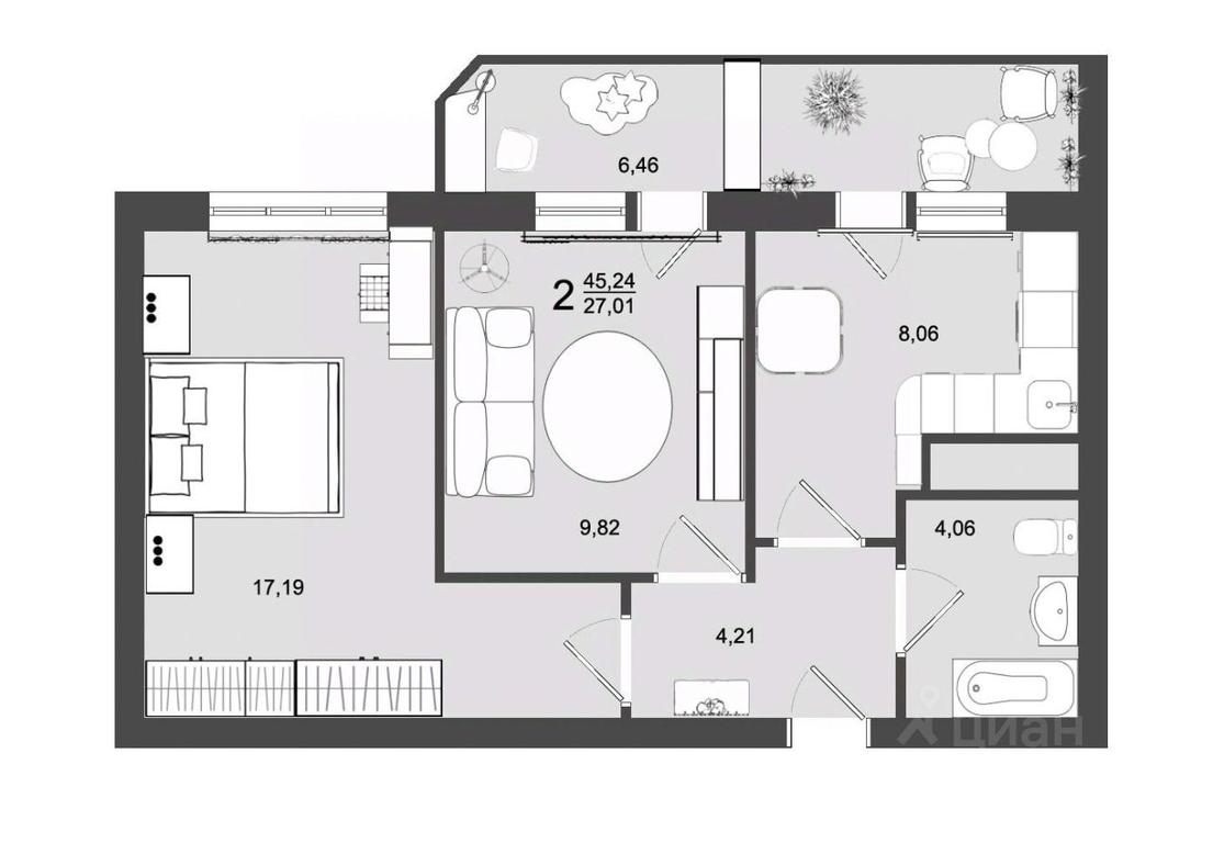 1-BD Apartment Sale, 45.24 sq. m. at Maydanovo Park, Klin, Moscow Region, Russia #1