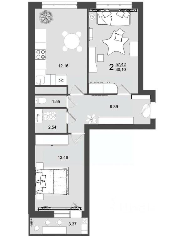 1-BD Apartment Sale, 57.42 sq. m. at Maydanovo Park, Klin, Moscow Region, Russia #1 1-BD Apartment Sale, 57.42 sq. m. at Maydanovo Park, Klin, Moscow Region, Russia #1