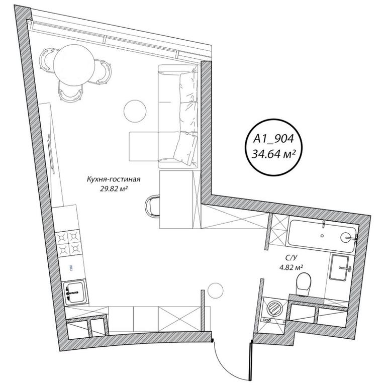 Apartment Sale, 34.6 sq. m. at Klubny dom Rublevo, 5th Myakininskaya Street, 20, Moscow, Russia #1