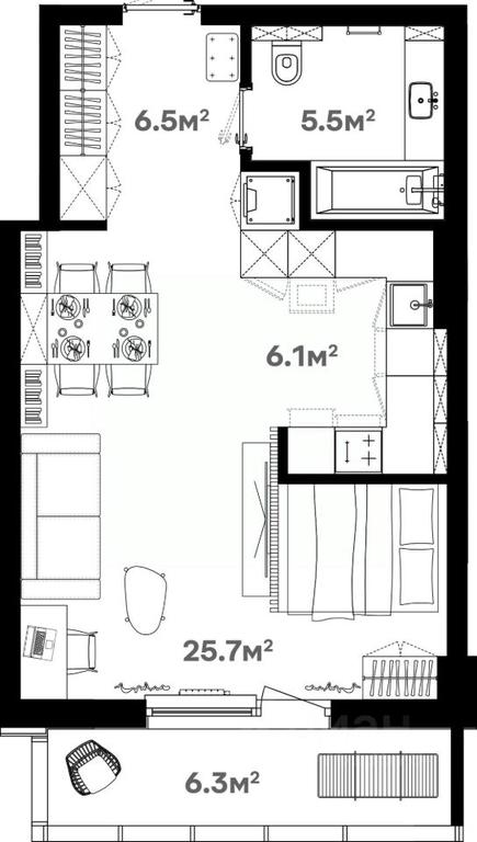 Apartment Sale, 46.6平方米 at River House (River Khaus), Sovetskaya ulitsa, 60, Schyolkovo, Moscow Region, Russia #1 Apartment Sale, 46.6平方米 at River House (River Khaus), Sovetskaya ulitsa, 60, Schyolkovo, Moscow Region, Russia #1