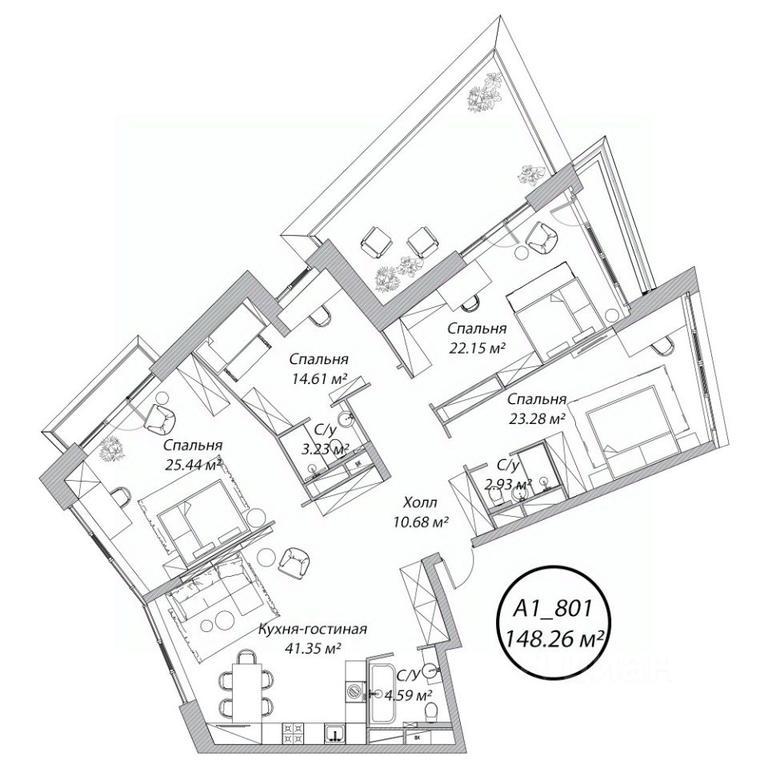 3-BD Apartment Sale, 148.3 sq. m. at Klubny dom Rublevo, 5th Myakininskaya Street, 20, Moscow, Russia #1 3-BD Apartment Sale, 148.3 sq. m. at Klubny dom Rublevo, 5th Myakininskaya Street, 20, Moscow, Russia #1