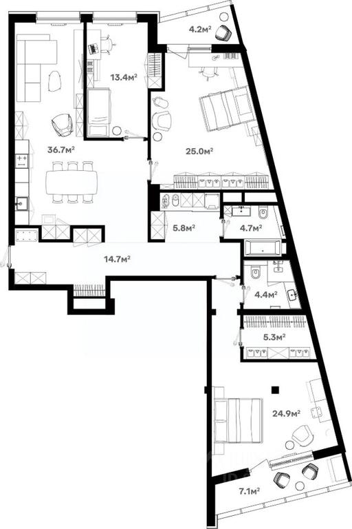 3-BD Apartment Sale, 148平方米 at River House (River Khaus), Sovetskaya ulitsa, 60, Schyolkovo, Moscow Region, Russia #1