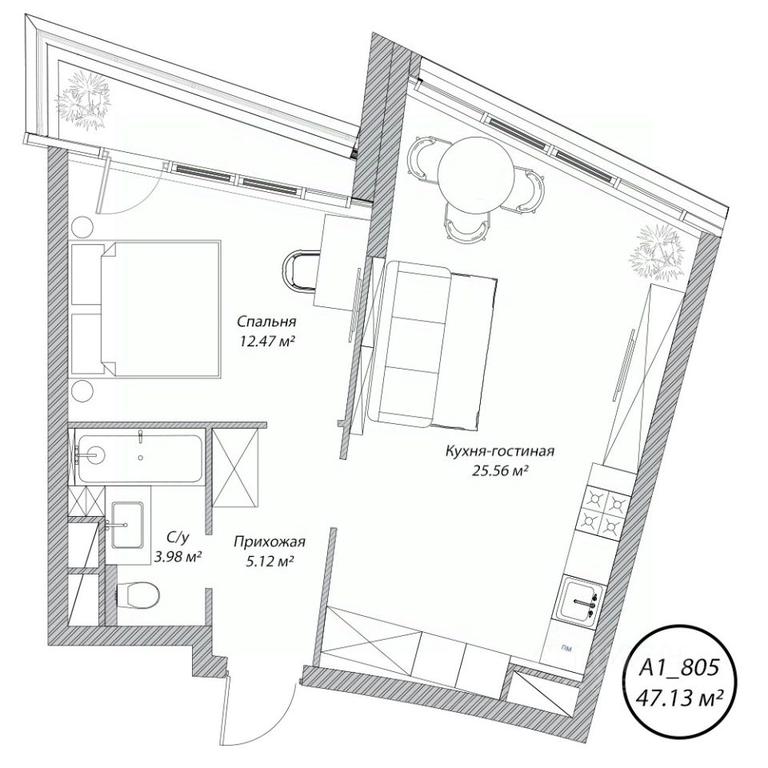 1-BD Apartment Sale, 47.2 sq. m. at Klubny dom Rublevo, 5th Myakininskaya Street, 20, Moscow, Russia #1 1-BD Apartment Sale, 47.2 sq. m. at Klubny dom Rublevo, 5th Myakininskaya Street, 20, Moscow, Russia #1