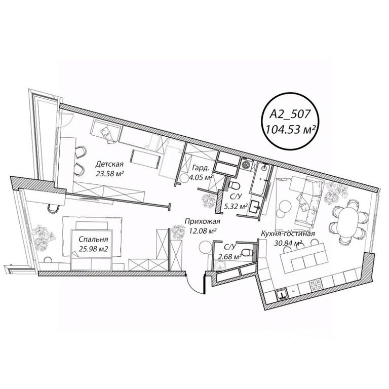 2-BD Apartment Sale, 104.5 sq. m. at Klubny dom Rublevo, 5th Myakininskaya Street, 20, Moscow, Russia #1
