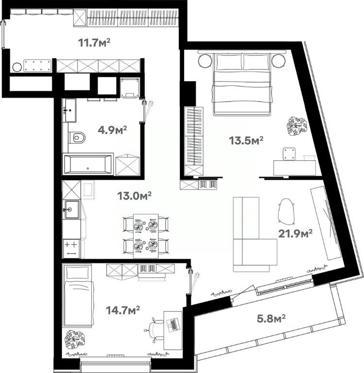 2-BD Apartment Sale, 87 sq. m. at River House (River Khaus), Sovetskaya ulitsa, 60, Schyolkovo, Moscow Region, Russia #1 2-BD Apartment Sale, 87 sq. m. at River House (River Khaus), Sovetskaya ulitsa, 60, Schyolkovo, Moscow Region, Russia #1