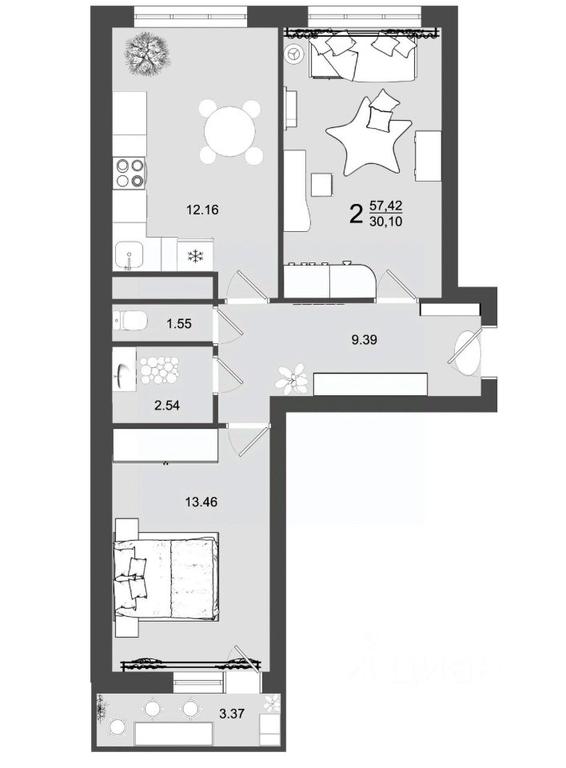 1-BD Apartment Sale, 57.42平方米 at Maydanovo Park, Klin, Moscow Region, Russia #1 1-BD Apartment Sale, 57.42平方米 at Maydanovo Park, Klin, Moscow Region, Russia #1