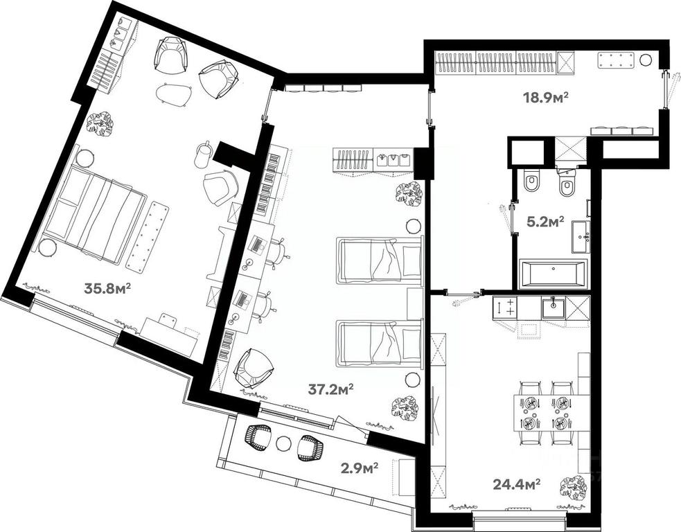 2-BD Apartment Sale, 122.8平方米 at River House (River Khaus), Sovetskaya ulitsa, 60, Schyolkovo, Moscow Region, Russia #1 2-BD Apartment Sale, 122.8平方米 at River House (River Khaus), Sovetskaya ulitsa, 60, Schyolkovo, Moscow Region, Russia #1