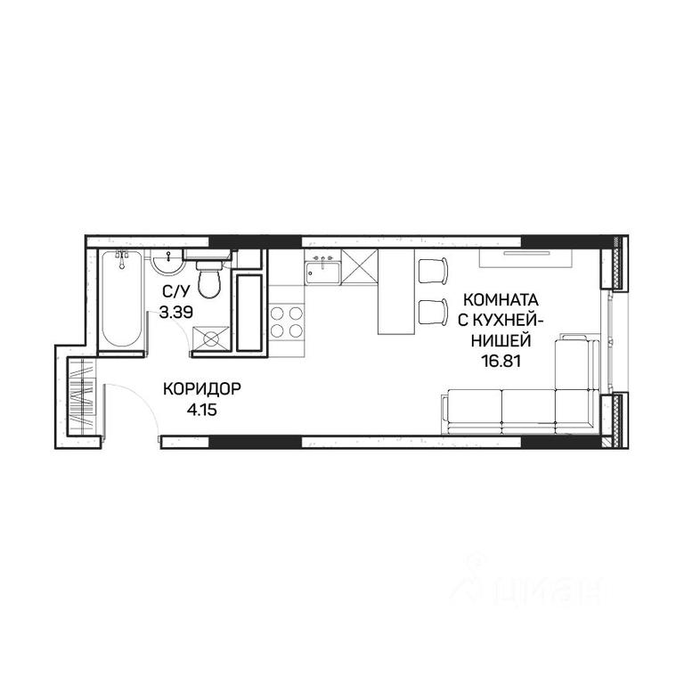 Apartment Sale, 24.6 sq. m. at Clementine (Klementin), Korneychuka Street, 27, Moscow, Russia #1