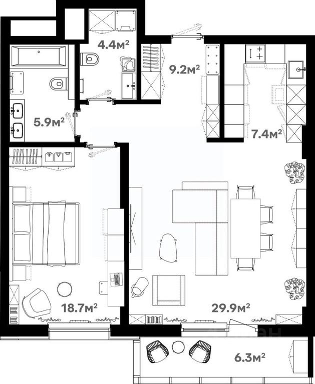 Продажа 1-комн. квартиры, 79 м² в ЖК «River House (Ривер Хаус)», Советская улица, 60, Щёлково, Московская область, Россия #1