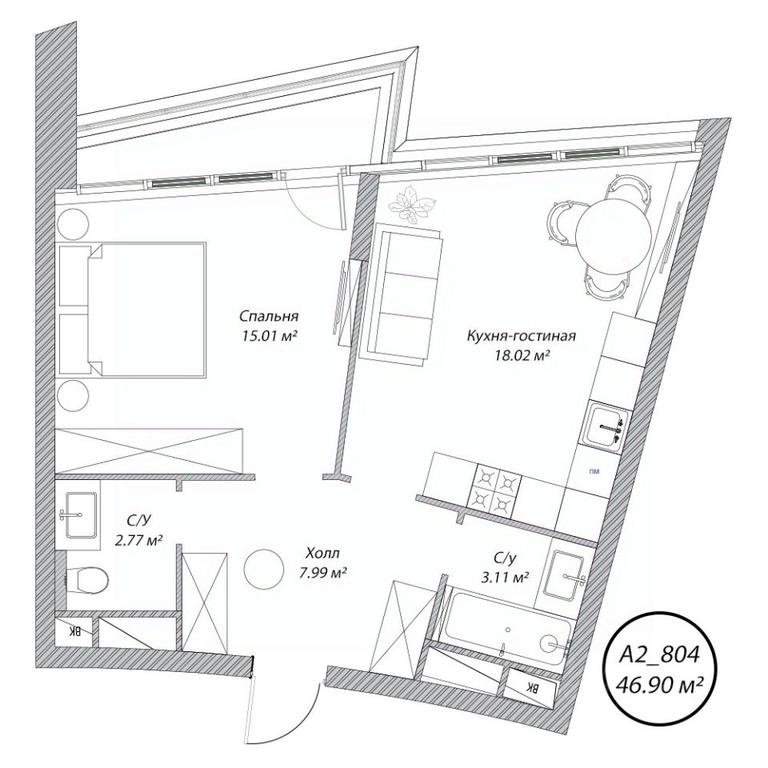 1-BD Apartment Sale, 46.9平方米 at Klubny dom Rublevo, 5th Myakininskaya Street, 20, Moscow, Russia #1 1-BD Apartment Sale, 46.9平方米 at Klubny dom Rublevo, 5th Myakininskaya Street, 20, Moscow, Russia #1