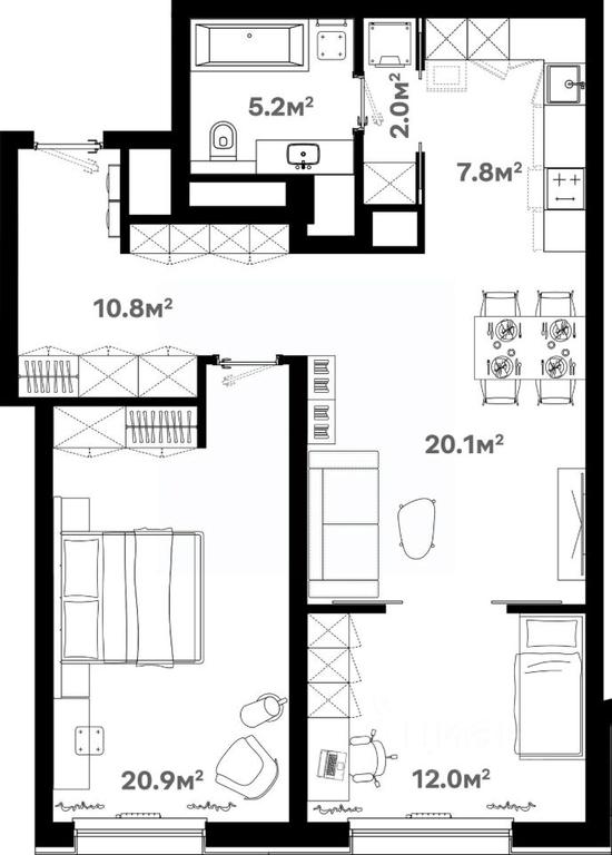 1-BD Apartment Sale, 80.6平方米 at River House (River Khaus), Sovetskaya ulitsa, 60, Schyolkovo, Moscow Region, Russia #1 1-BD Apartment Sale, 80.6平方米 at River House (River Khaus), Sovetskaya ulitsa, 60, Schyolkovo, Moscow Region, Russia #1