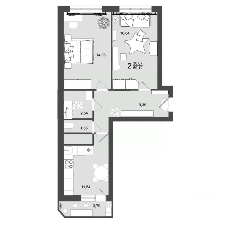 1-BD Apartment Sale, 59.12平方米 at Maydanovo Park, Klin, Moscow Region, Russia #1 1-BD Apartment Sale, 59.12平方米 at Maydanovo Park, Klin, Moscow Region, Russia #1