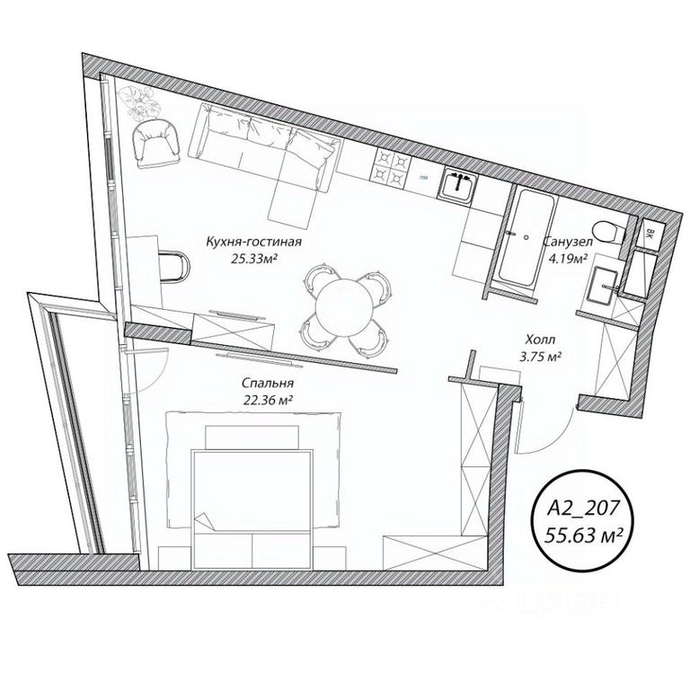1-BD Apartment Sale, 55.6 sq. m. at Klubny dom Rublevo, 5th Myakininskaya Street, 20, Moscow, Russia #1 1-BD Apartment Sale, 55.6 sq. m. at Klubny dom Rublevo, 5th Myakininskaya Street, 20, Moscow, Russia #1