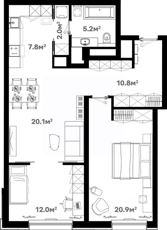 1-BD Apartment Sale, 80.2 sq. m. at River House (River Khaus), Sovetskaya ulitsa, 60, Schyolkovo, Moscow Region, Russia #1 1-BD Apartment Sale, 80.2 sq. m. at River House (River Khaus), Sovetskaya ulitsa, 60, Schyolkovo, Moscow Region, Russia #1