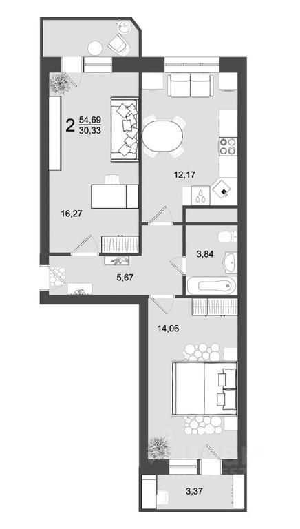 1-BD Apartment Sale, 54.69 sq. m. at Maydanovo Park, Klin, Moscow Region, Russia #1 1-BD Apartment Sale, 54.69 sq. m. at Maydanovo Park, Klin, Moscow Region, Russia #1