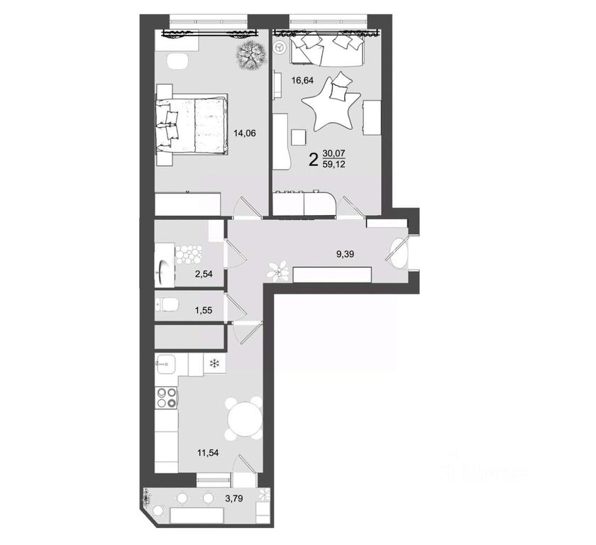 1-BD Apartment Sale, 59.12 sq. m. at Maydanovo Park, Klin, Moscow Region, Russia #1 1-BD Apartment Sale, 59.12 sq. m. at Maydanovo Park, Klin, Moscow Region, Russia #1