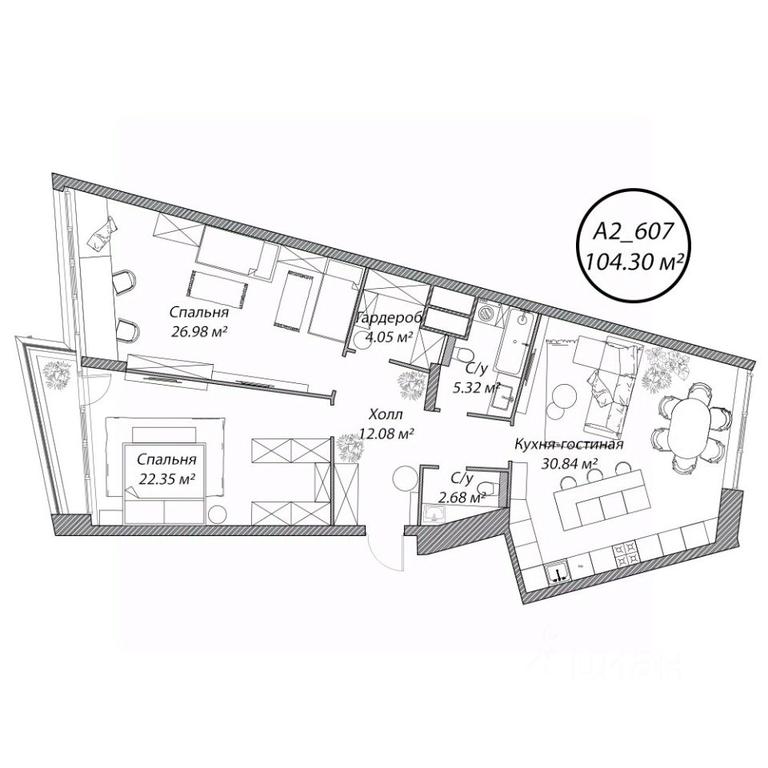 2-BD Apartment Sale, 104.4平方米 at Klubny dom Rublevo, 5th Myakininskaya Street, 20, Moscow, Russia #1 2-BD Apartment Sale, 104.4平方米 at Klubny dom Rublevo, 5th Myakininskaya Street, 20, Moscow, Russia #1