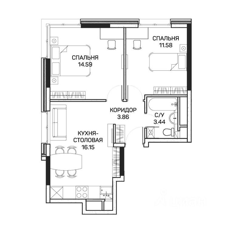 1-BD Apartment Sale, 49.4平方米 at Clementine (Klementin), Korneychuka Street, 27, Moscow, Russia #1 1-BD Apartment Sale, 49.4平方米 at Clementine (Klementin), Korneychuka Street, 27, Moscow, Russia #1