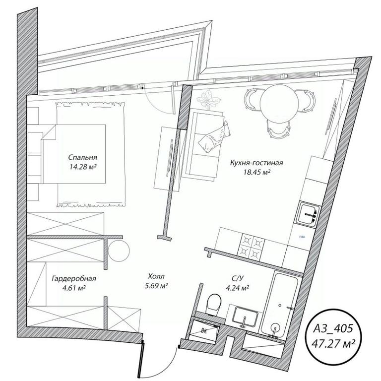1-BD Apartment Sale, 47.3 sq. m. at Klubny dom Rublevo, 5th Myakininskaya Street, 20, Moscow, Russia #1 1-BD Apartment Sale, 47.3 sq. m. at Klubny dom Rublevo, 5th Myakininskaya Street, 20, Moscow, Russia #1