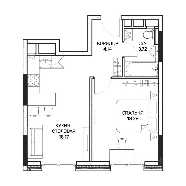 Apartment Sale, 37.2 sq. m. at Clementine (Klementin), Korneychuka Street, 27, Moscow, Russia #1