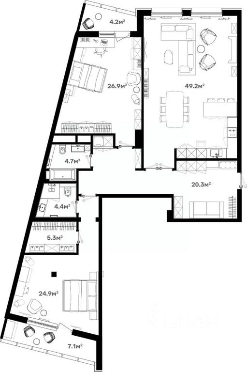 2-BD Apartment Sale, 149.7平方米 at River House (River Khaus), Sovetskaya ulitsa, 60, Schyolkovo, Moscow Region, Russia #1 2-BD Apartment Sale, 149.7平方米 at River House (River Khaus), Sovetskaya ulitsa, 60, Schyolkovo, Moscow Region, Russia #1