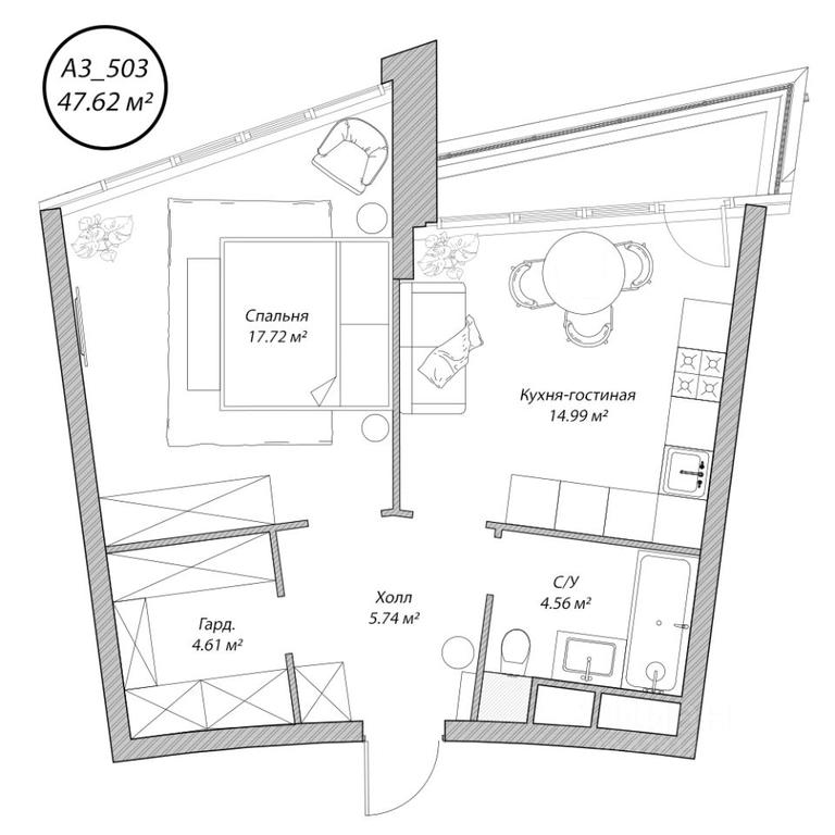 1-BD Apartment Sale, 47.6 sq. m. at Klubny dom Rublevo, 5th Myakininskaya Street, 20, Moscow, Russia #1 1-BD Apartment Sale, 47.6 sq. m. at Klubny dom Rublevo, 5th Myakininskaya Street, 20, Moscow, Russia #1