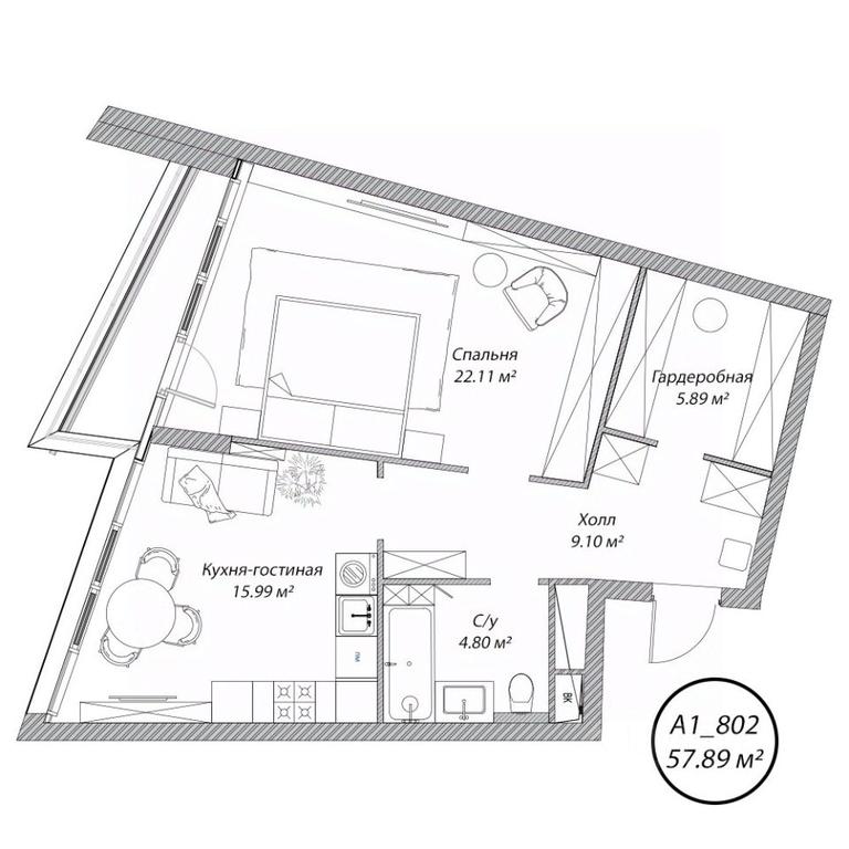 1-BD Apartment Sale, 57.9 sq. m. at Klubny dom Rublevo, 5th Myakininskaya Street, 20, Moscow, Russia #1 1-BD Apartment Sale, 57.9 sq. m. at Klubny dom Rublevo, 5th Myakininskaya Street, 20, Moscow, Russia #1